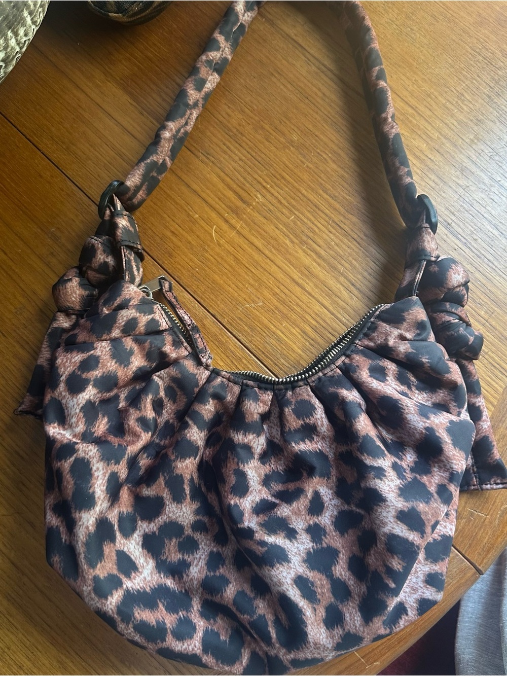 Topshop Leopard Print Shoulder Bag in Brown and Black
